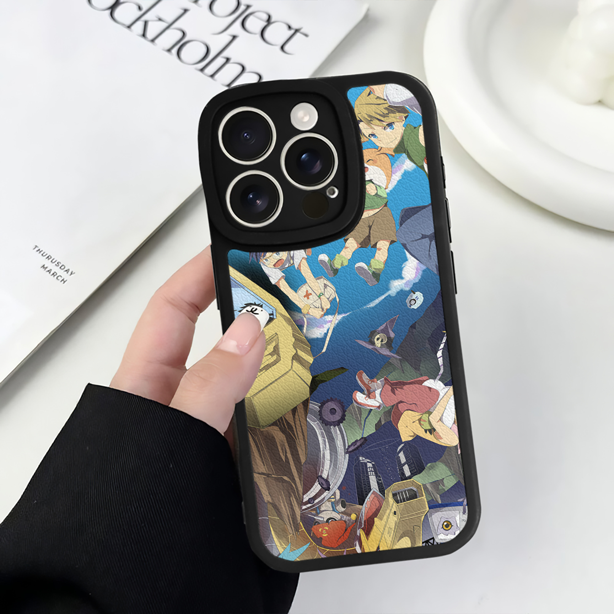 （画像用） Digimon デジタルモンスター/デジモン 【iPhone 16シリーズ対応】シリコンスマホケース（レザー調） 材質：シリコン